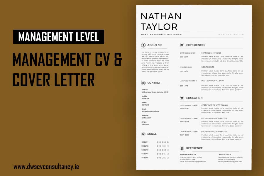management cv cover letter